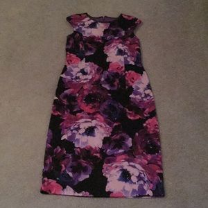 Black, purple, and pink dress